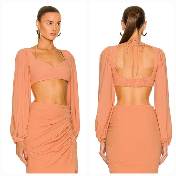 Jonathan SIMKHAI Enya Crop Top in Sorbet Size 4 NWT - Picture 3 of 9